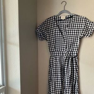SEZANE MARIELLE DRESS B&W GINGHAM SIZE 36/2